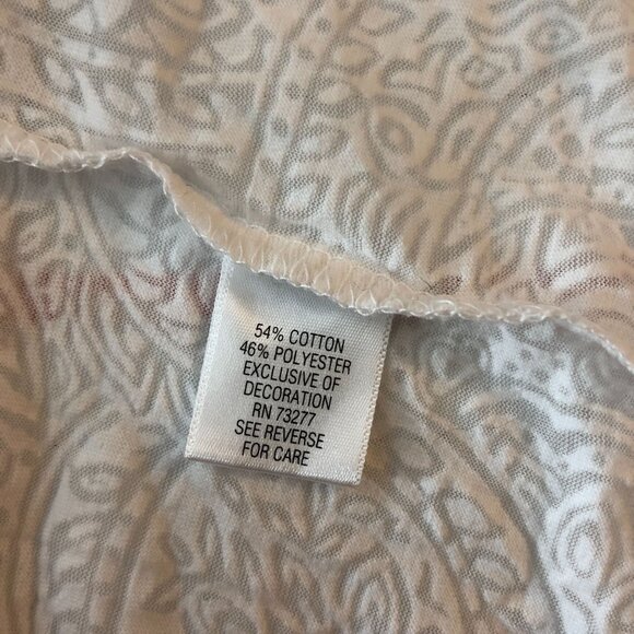 Croft & Barrow White Paisley Sheer Open Front Duster Cardigan XS - Picture 4 of 4